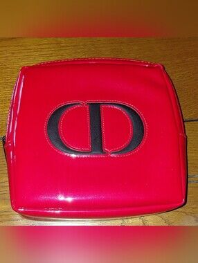 Christian Dior Trousse large red patent cosmetic pouch/clutch, giftable, nwot